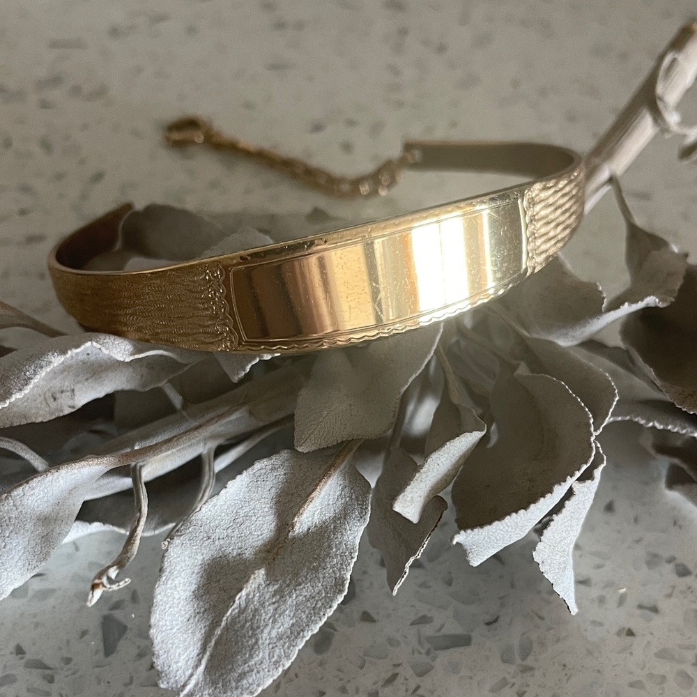 Vintage Gold Textured Cuff by Vintage